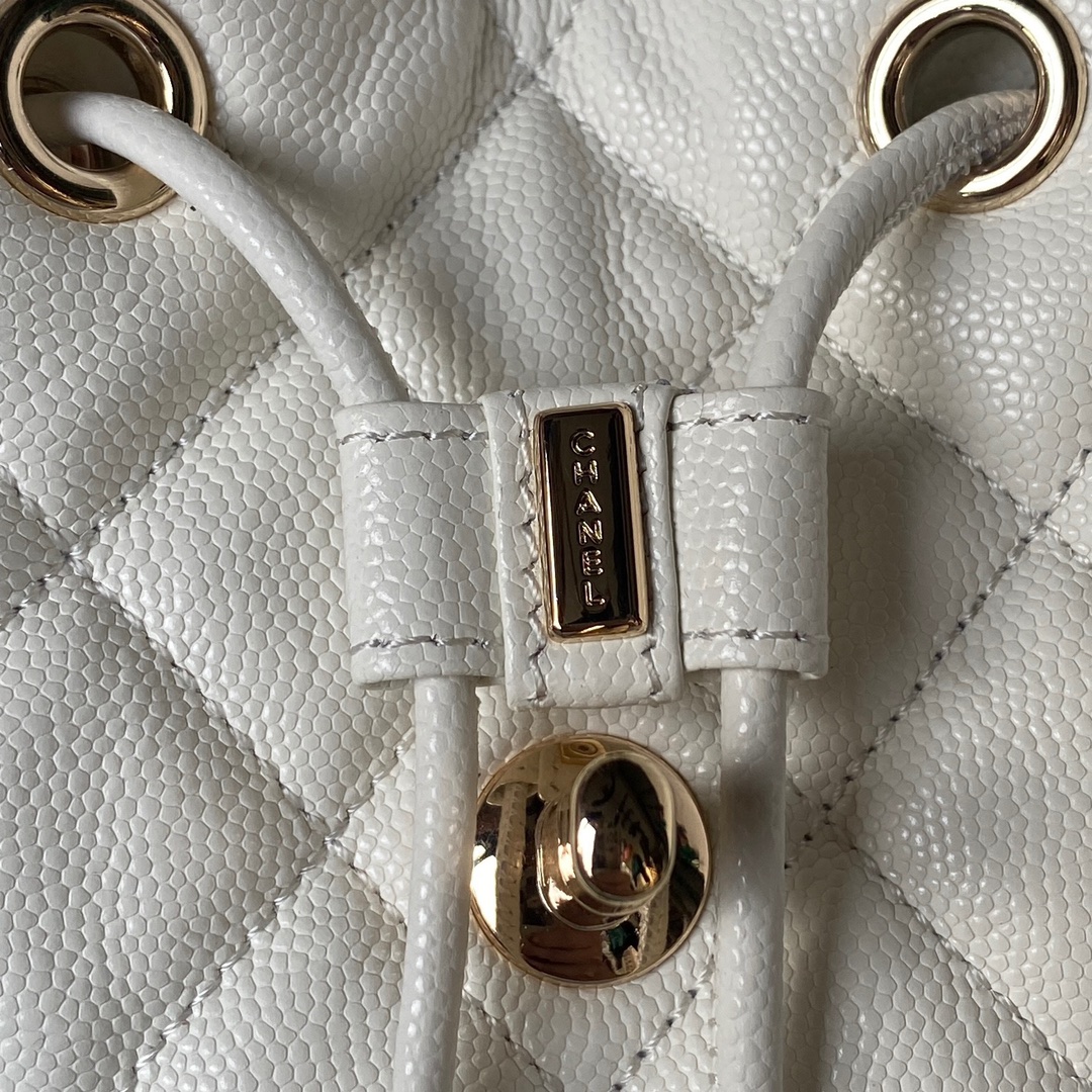 Caviar Leather Mini Backpack AS4058 White